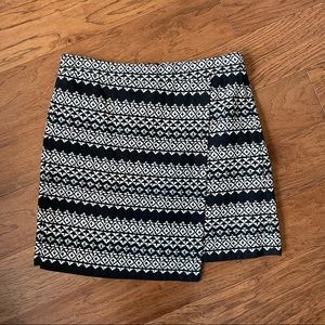 LOFT black patterned wrap envelope style skirt - 10 & 6 petite available